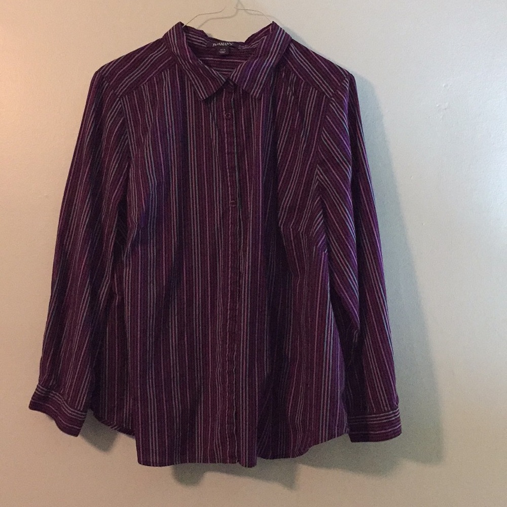Roaman’s long sleeve striped 3X blouse